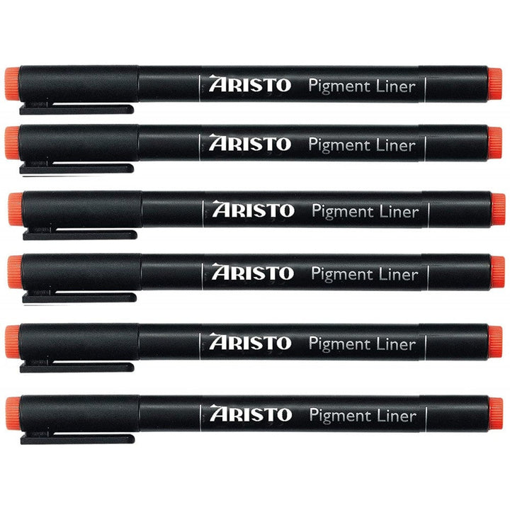 Aristo 0.2mm Pigment Liner- Set of 6 Pens - SCOOBOO - 23502 - 6 PC-TGM - Fineliner