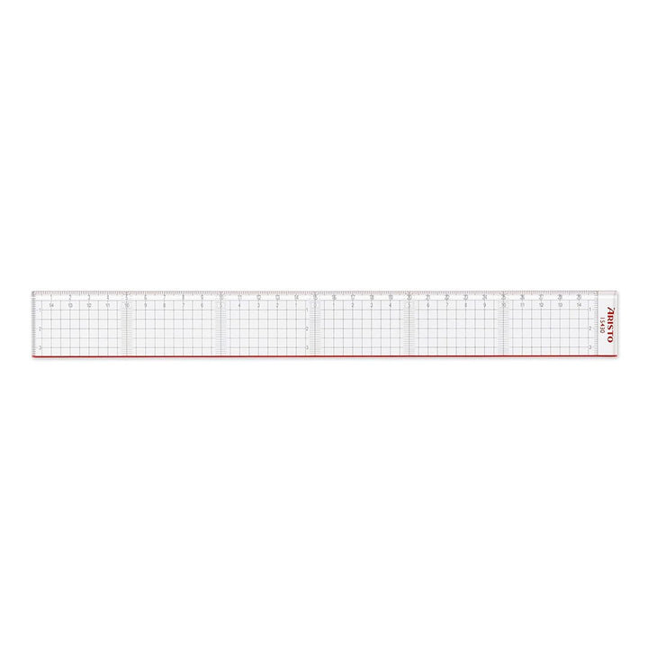 Aristo | Cutting Ruler Pexiglass | Red Cutting Edge | 30cm | Transparent - SCOOBOO - AR15430 - Ruler
