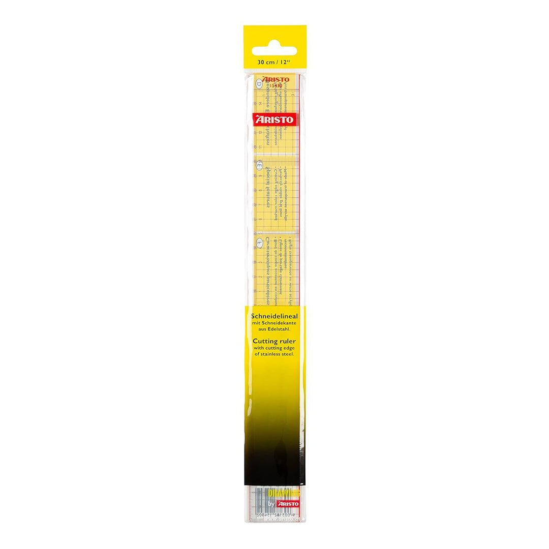 Aristo | Cutting Ruler Pexiglass | Red Cutting Edge | 30cm | Transparent - SCOOBOO - AR15430 - Ruler