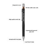 Aristo | Geo Pencil | 3pc Set | lead (0.35/.5/.7) | Black - SCOOBOO - 85010 - Mechanical pencil