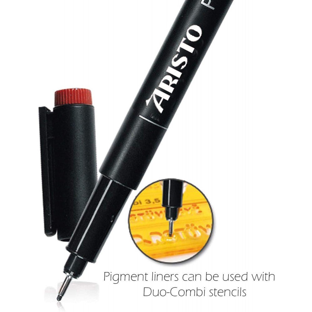 Aristo Pigment Liner | 0.05, 0.1, 0.2, 0.3, 0.5, 0.8mm | Set of 6 pens - SCOOBOO - Aristo-set of 6 assorted-TGM - Fineliner