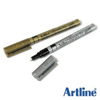 Artline Calligraphy pen Metallic ink . Xylene Free - SCOOBOO - Calligraphy Pens