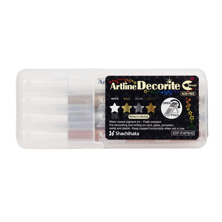 Artline Decorite Metallic Brush Marker - SCOOBOO - EDF-F/4PSH2 - Brush Pens