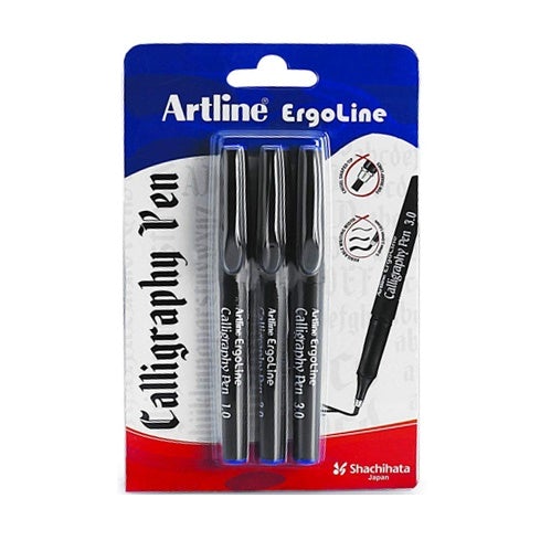 Artline Ergoline Calligraphy Pen Set with 3 Nib Sizes - Pack of 3 - SCOOBOO - 10112 - calligraphy pens