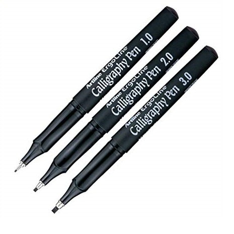 Artline Ergoline Calligraphy Pen Set with 3 Nib Sizes - Pack of 3 - SCOOBOO - 10112 - calligraphy pens