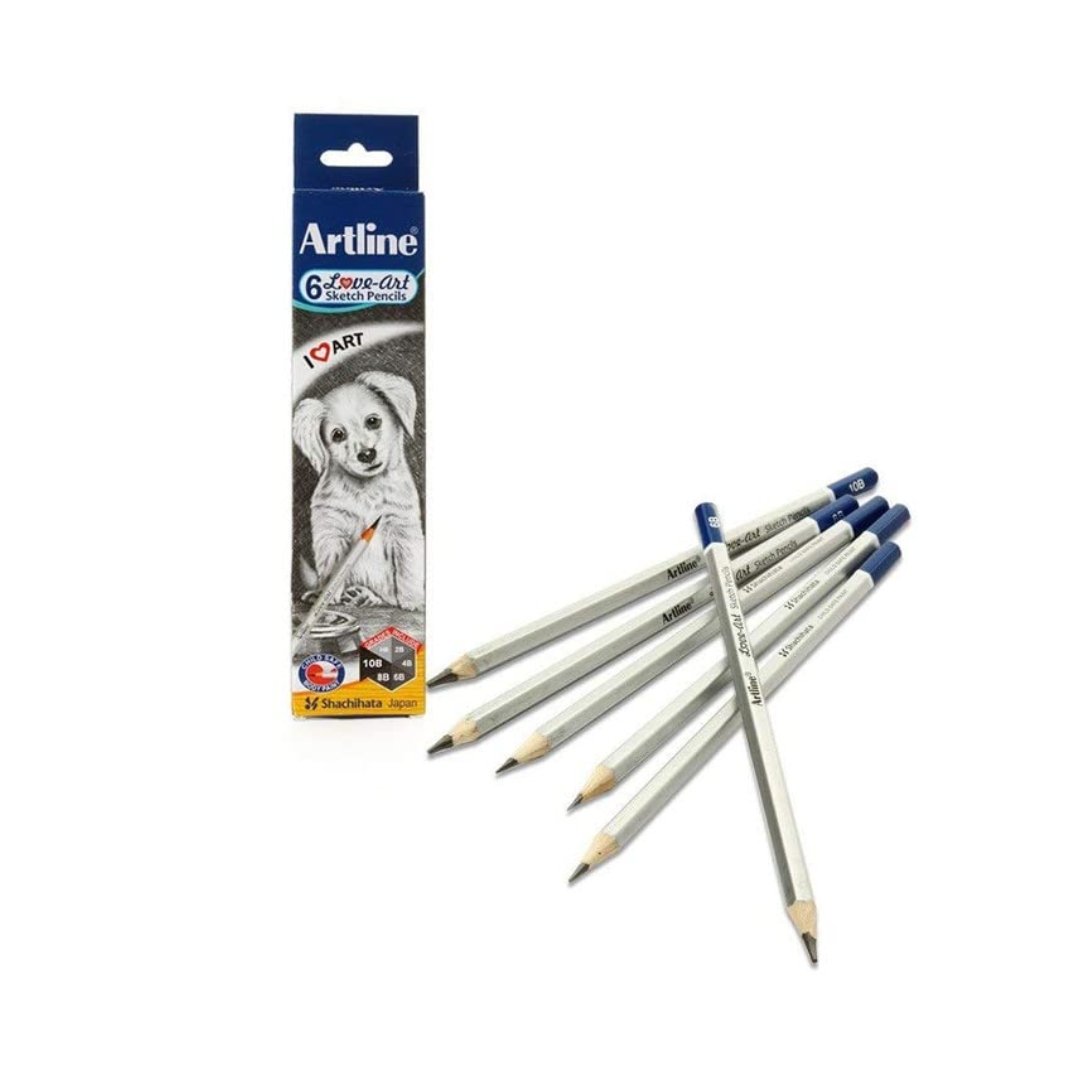 Artline Love Art Sketch Pencil-Set Of 6 - SCOOBOO - 10806 - Art Pencils