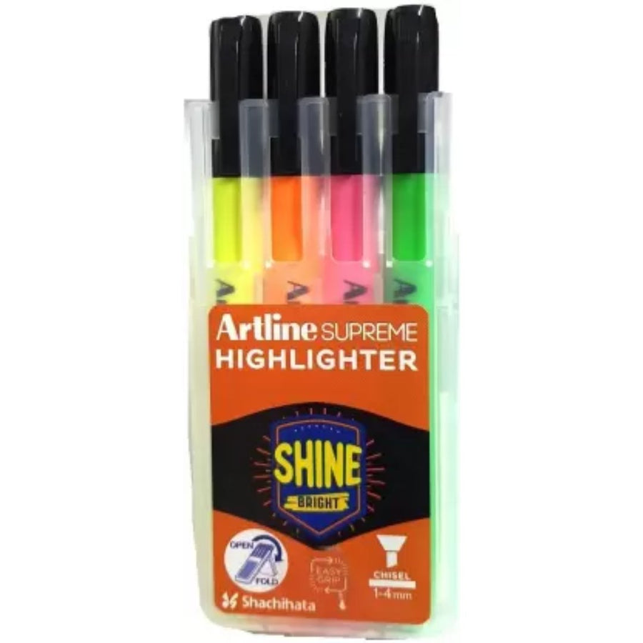 Artline Superme Highlighter-4 Pcs - SCOOBOO - EPF-600/4PSV1 - Highlighter