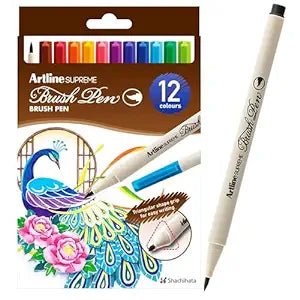 Artline Supreme Brush Pens Pack - SCOOBOO - EPFS-F/12W - Brush Pens