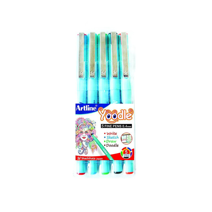 Artline Yoodle Fine Line Pen Set - Pack of 5 - SCOOBOO - 10243 - Fineliner