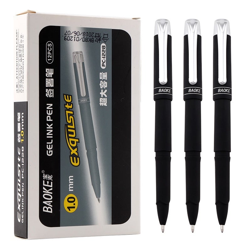 Baoke Black Gel Ink Pens 1.0 mm PC1228 - Pack of 3 - SCOOBOO - PC1228 - Gel Pens