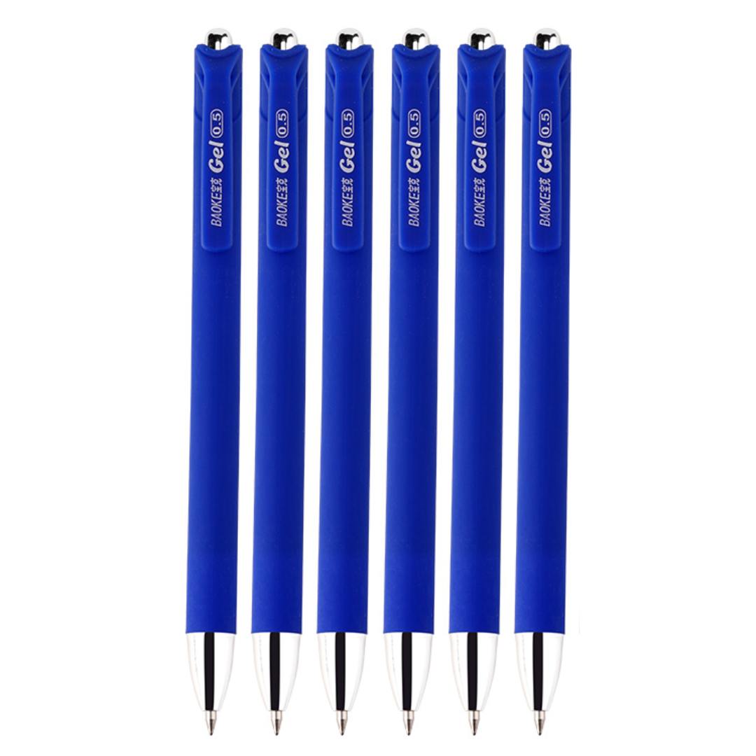Baoke Retractable Gel Ink Pen (PC1902) (Pack of 6) - SCOOBOO - PC 1902 - Gel Pens