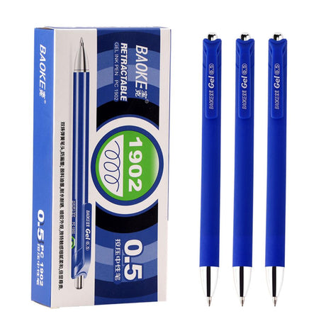 Baoke Retractable Gel Ink Pen (PC1902) (Pack of 6) - SCOOBOO - PC 1902 - Gel Pens