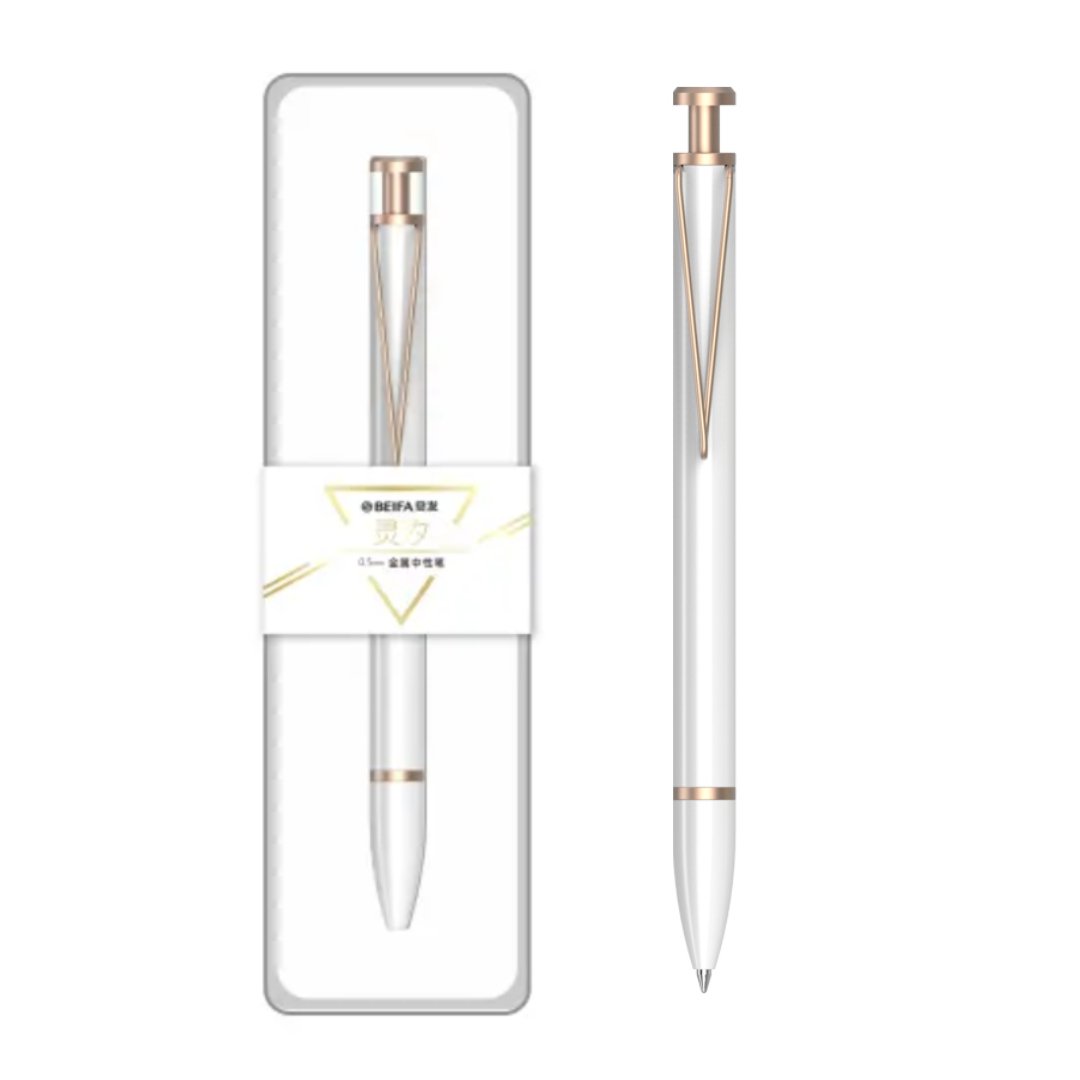 Beifa Metal Pressed Gel Pen 0.5mm - SCOOBOO - GPF0142-W - GEL PENS