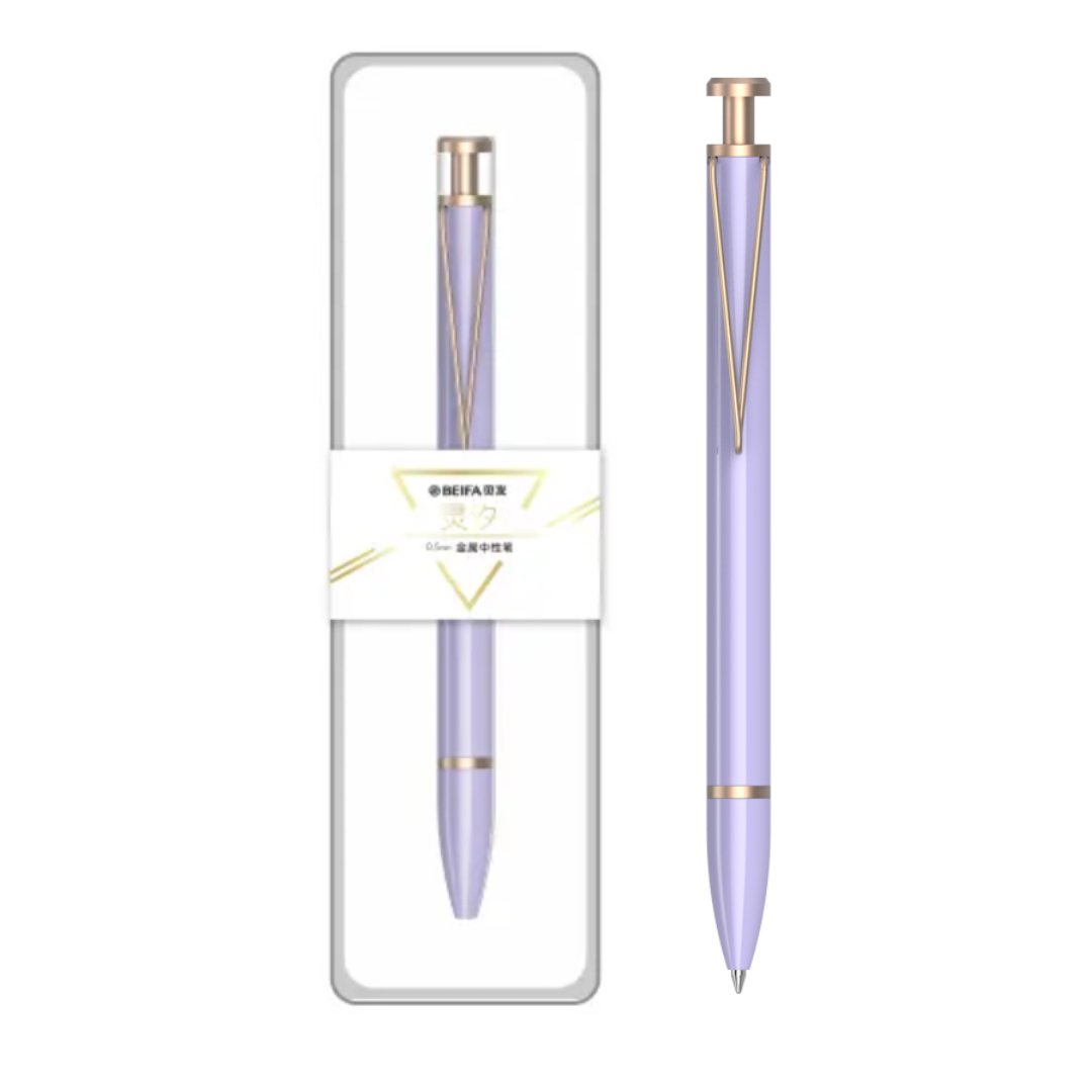 Beifa Metal Pressed Gel Pen 0.5mm - SCOOBOO - GPF0142-PU - GEL PENS