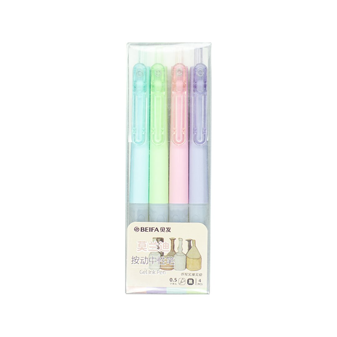 Beifa Morandi Series Press Gel Pen- Set of 4 - SCOOBOO - GPF0150 - Gel Pens