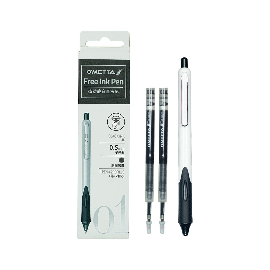 Beifa Ometta-01 0.5mm Gel Ink Pen-1 pen with 2 refills - SCOOBOO - GAF002-WHITE - Gel Pens