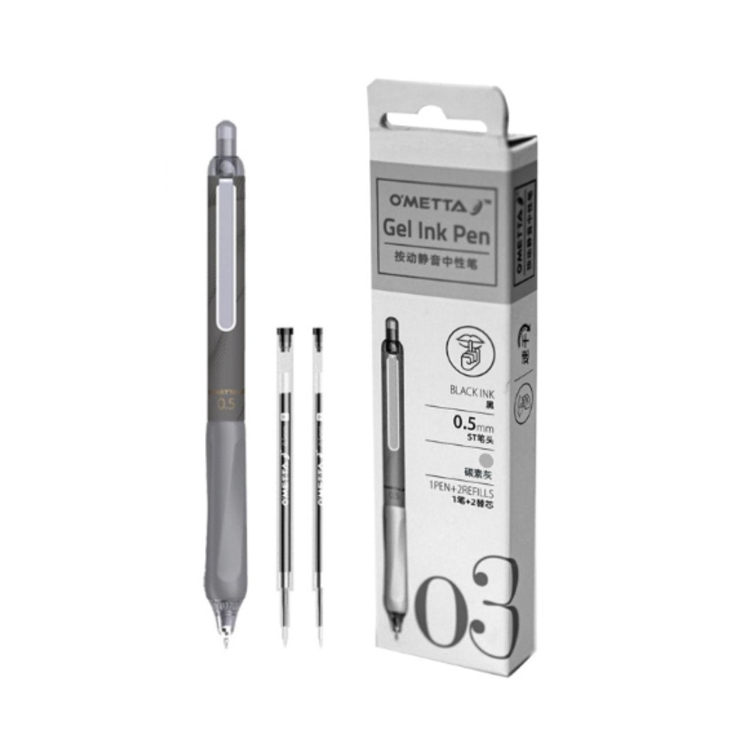 Beifa Ometta 0.5mm Gel Ink Pen-1 pen with 2 refills - SCOOBOO - GPF001-BK - Gel Pens