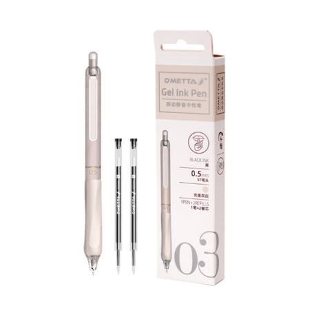 Beifa Ometta 0.5mm Gel Ink Pen-1 pen with 2 refills - SCOOBOO - GPF001-CREAM - Gel Pens