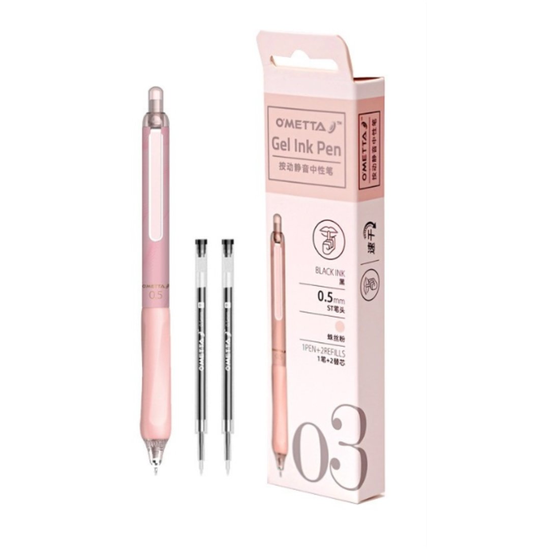 Beifa Ometta 0.5mm Gel Ink Pen-1 pen with 2 refills - SCOOBOO - GPF001-PINK - Gel Pens