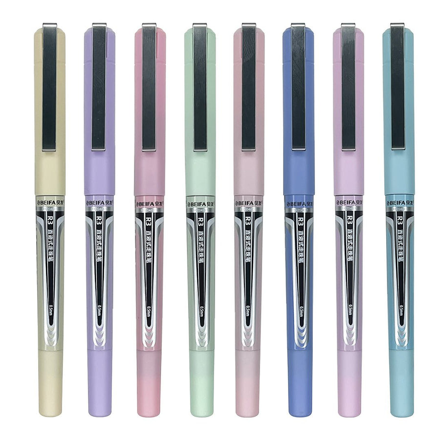 Beifa Ruler Beifa R3 Straight Liquid Ball Pen Pack of 8 - SCOOBOO - Beifa