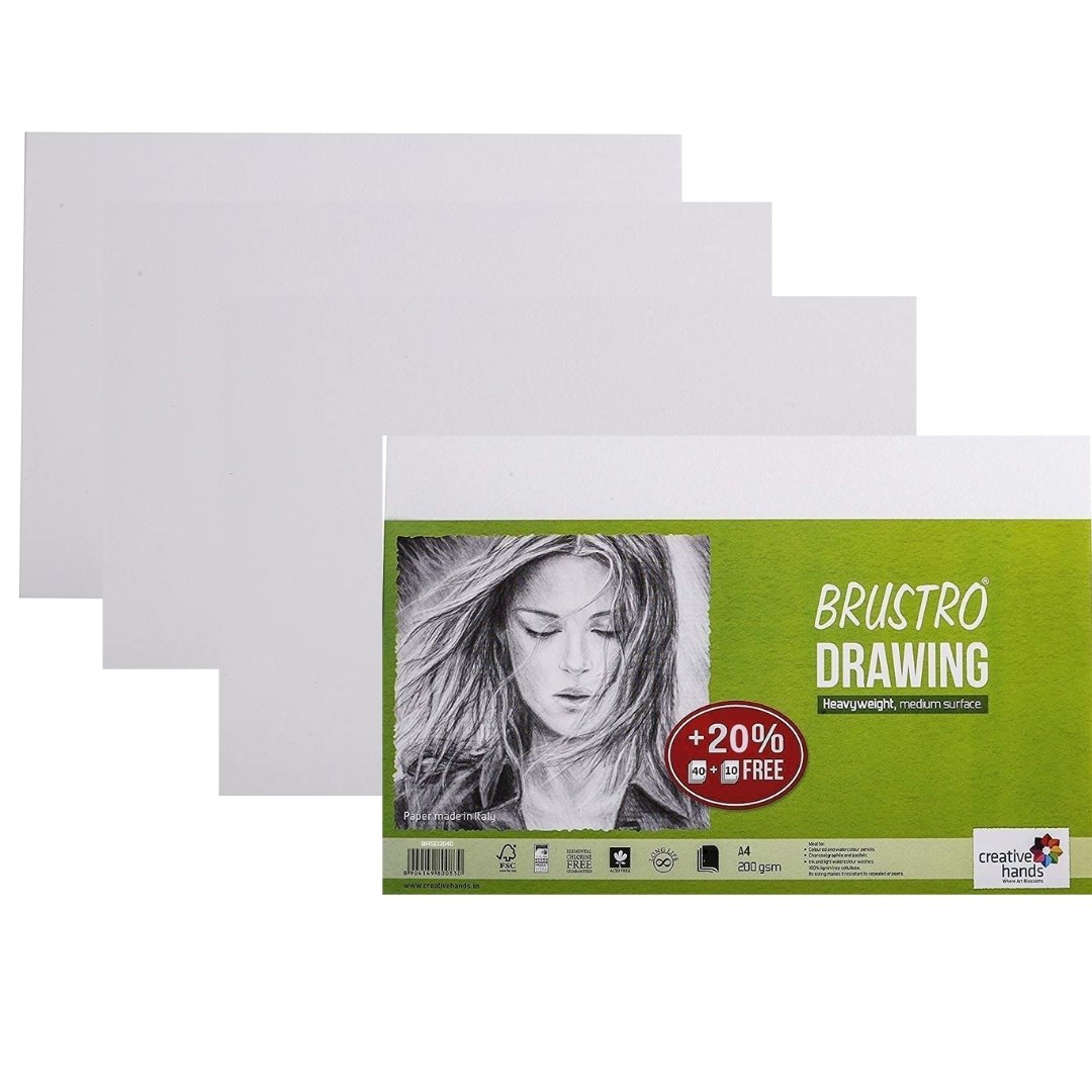 BRUSTRO Bristol Ultra Smooth Glued Pad 250 GSM A4-20 Sheets - Creative Hands