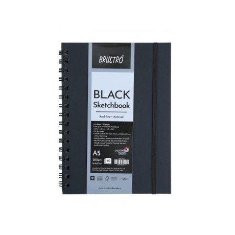 Brustro Artist Black Sketchbook - SCOOBOO - BRBLSWA5 - Black sketchbook