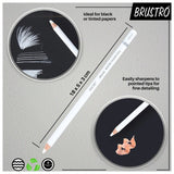 Brustro Artist Coloured Pencils Black & White- Set Of 6 - SCOOBOO - BRACPBW6 - Coloured Pencils