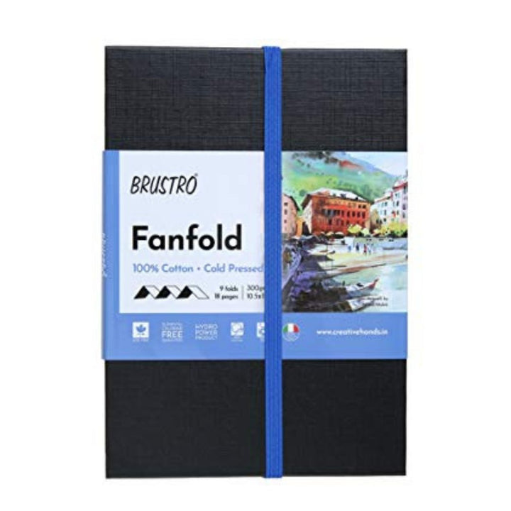 Brustro Artists Fanfold Watercolour Book 100% Cotton Mouldmade 300 GSM - SCOOBOO - B08B4LW1X6 - Watercolour Pads & Sheets