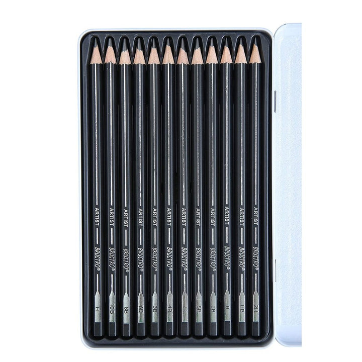 Brustro Artists Fineart Graphite Pencil Set of 12 - SCOOBOO - BRAGPN12 - Sketch pencils