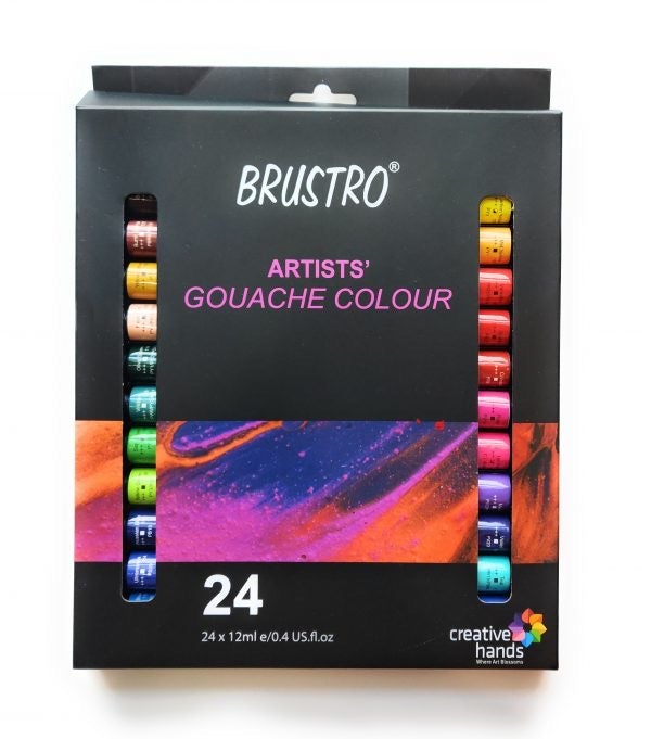 BRUSTRO Artists’ Gouache Colour - SCOOBOO - BRUSTRO - BRGC1224 - 12 COLOURS - 24 COLOURS - gouache paints
