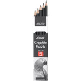 BRUSTRO Artists Graphite Pencils-Set of 5 - SCOOBOO - BRAGPN5 - Sketch pencils