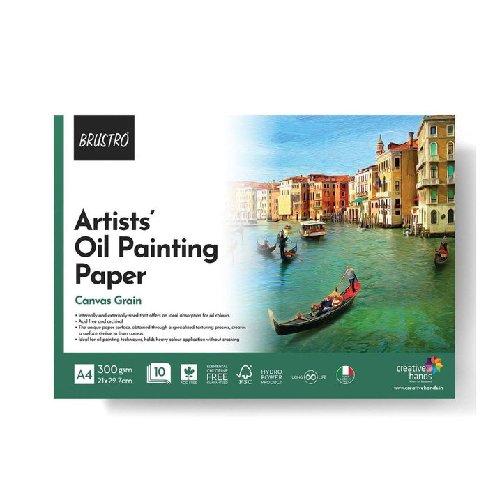 BRUSTRO Artists Oil Painting Paper A4- 10Sheets - SCOOBOO - BROL3GA4G - Oil Painting Pads & Sheets