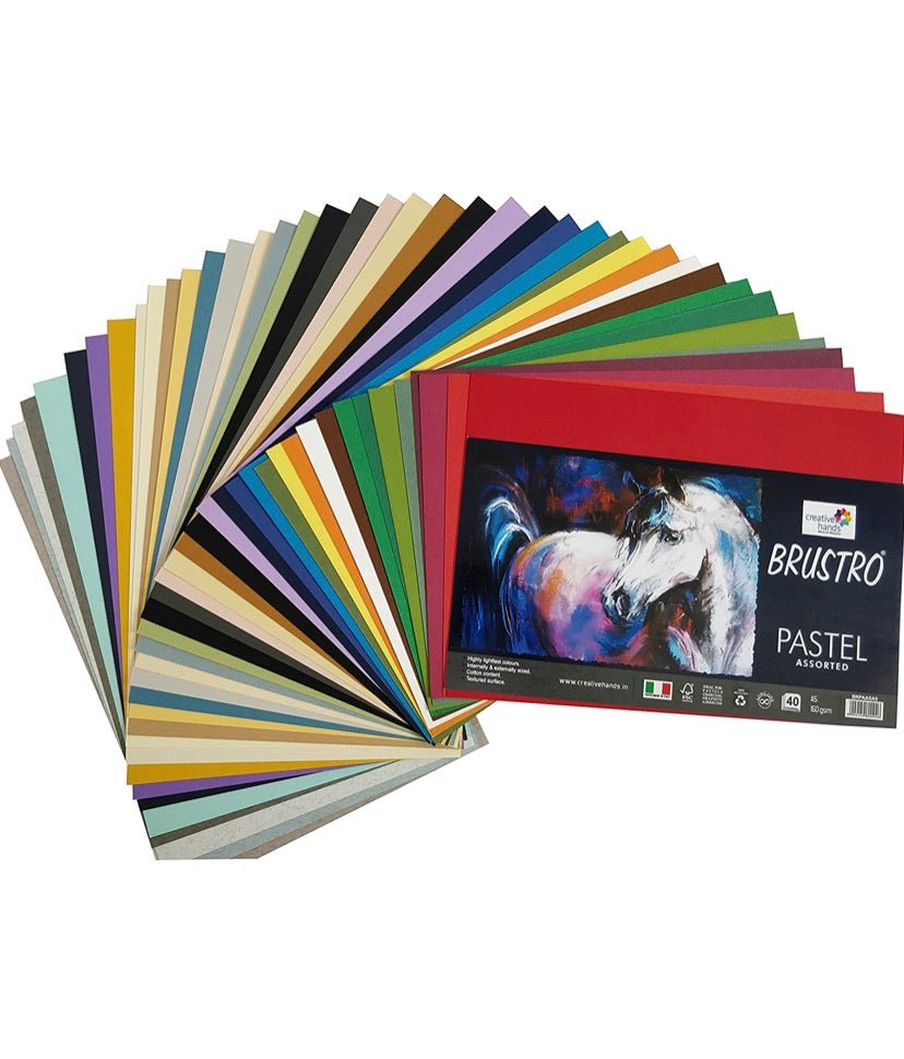 Brustro Artist's Pastel Papers A5 Size- 40 Sheets, 160 GSM - SCOOBOO - BRPAASA5 - Loose Sheets