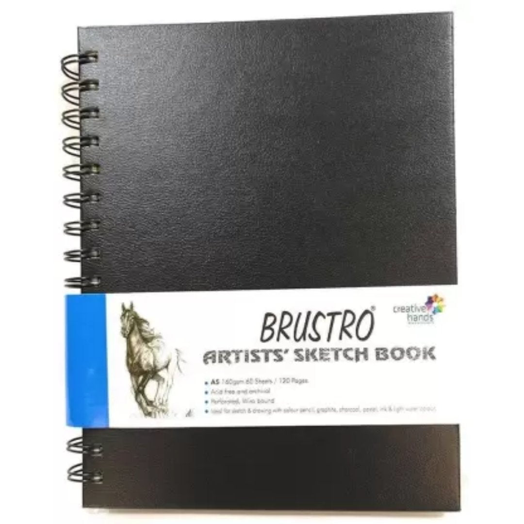 Brustro Artists' Sketch Book Wiro Bound A5 - SCOOBOO - Sketch & Drawing