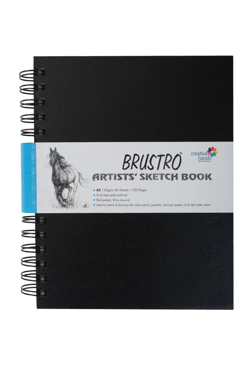 Brustro Artists' Sketch Book Wiro Bound A5 - SCOOBOO - BRSWBA5 - Sketch & Drawing