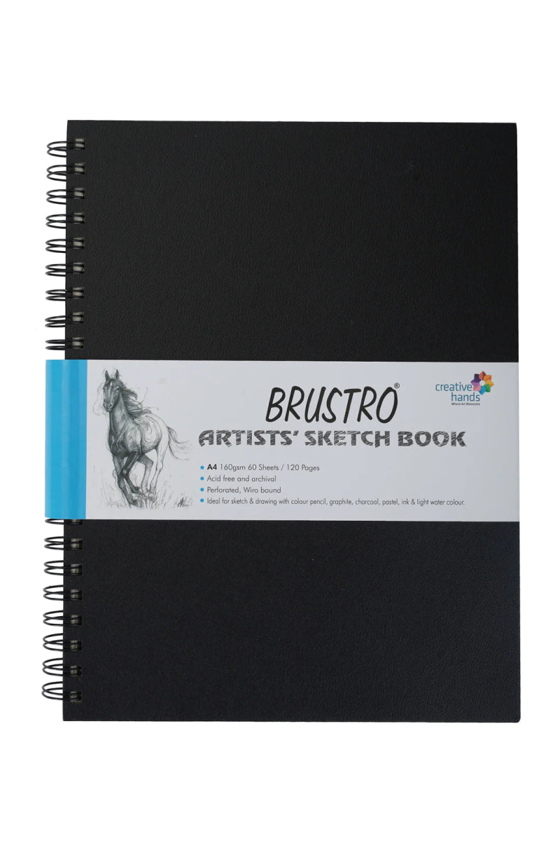 Brustro Artists' Sketch Book Wiro Bound A5 - SCOOBOO - BRSWBA4 - Sketch & Drawing