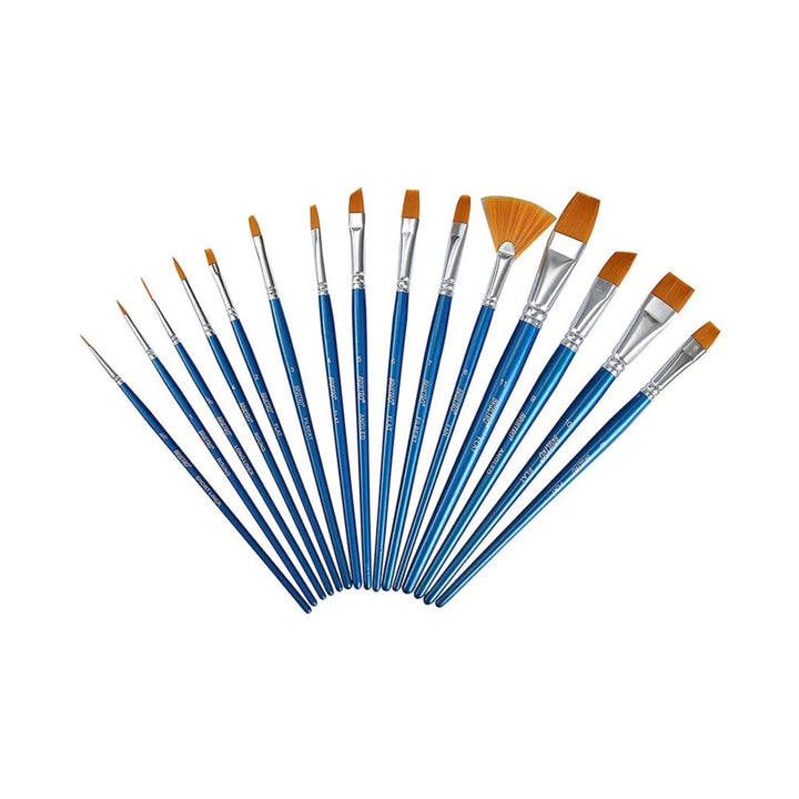 Brustro Artists Taklon Hair Brush Set Of 15 - SCOOBOO - BRZNAB15 - Paint Brushes & Palette Knives
