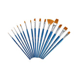 Brustro Artists Taklon Hair Brush Set Of 15 - SCOOBOO - BRZNAB15 - Paint Brushes & Palette Knives