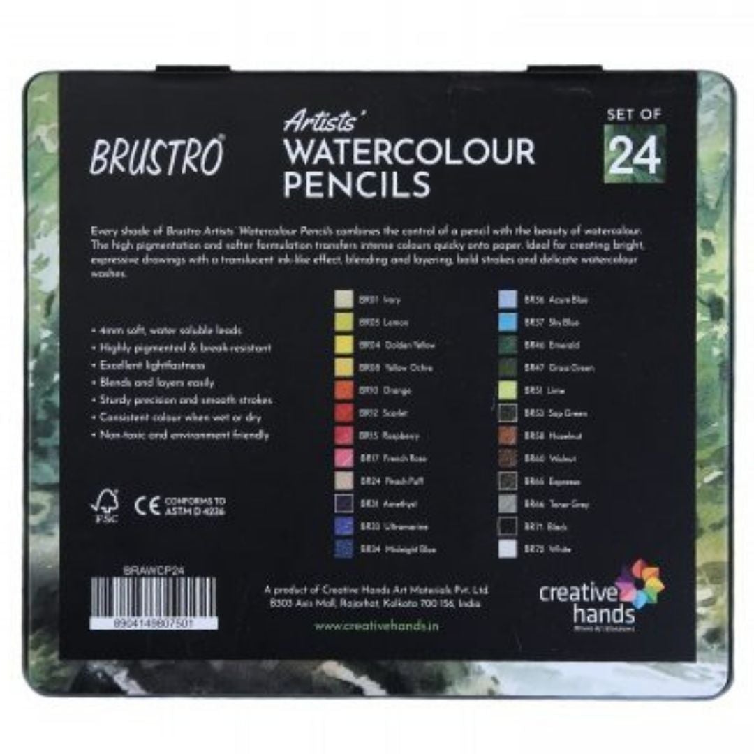 Brustro Artists’ Water Soluble Pencil - SCOOBOO - BRAWCP72 - Watercolour Pencils