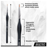 Brustro Artists' Watercolours & Acrylics Miniature Brush Set of 12 - SCOOBOO - BRAMBR12 - Paint Brushes