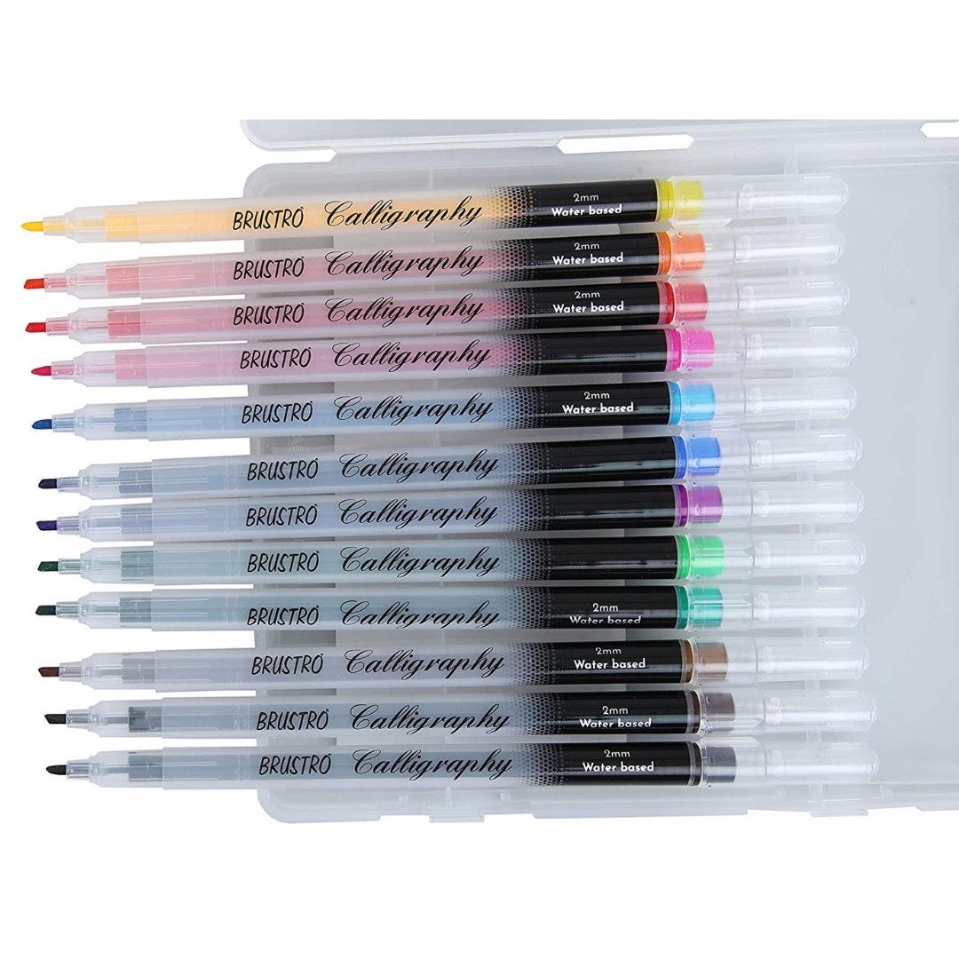 Brustro Calligraphy Pen Set of 12 - SCOOBOO - BRCALPS12 - calligraphy pens