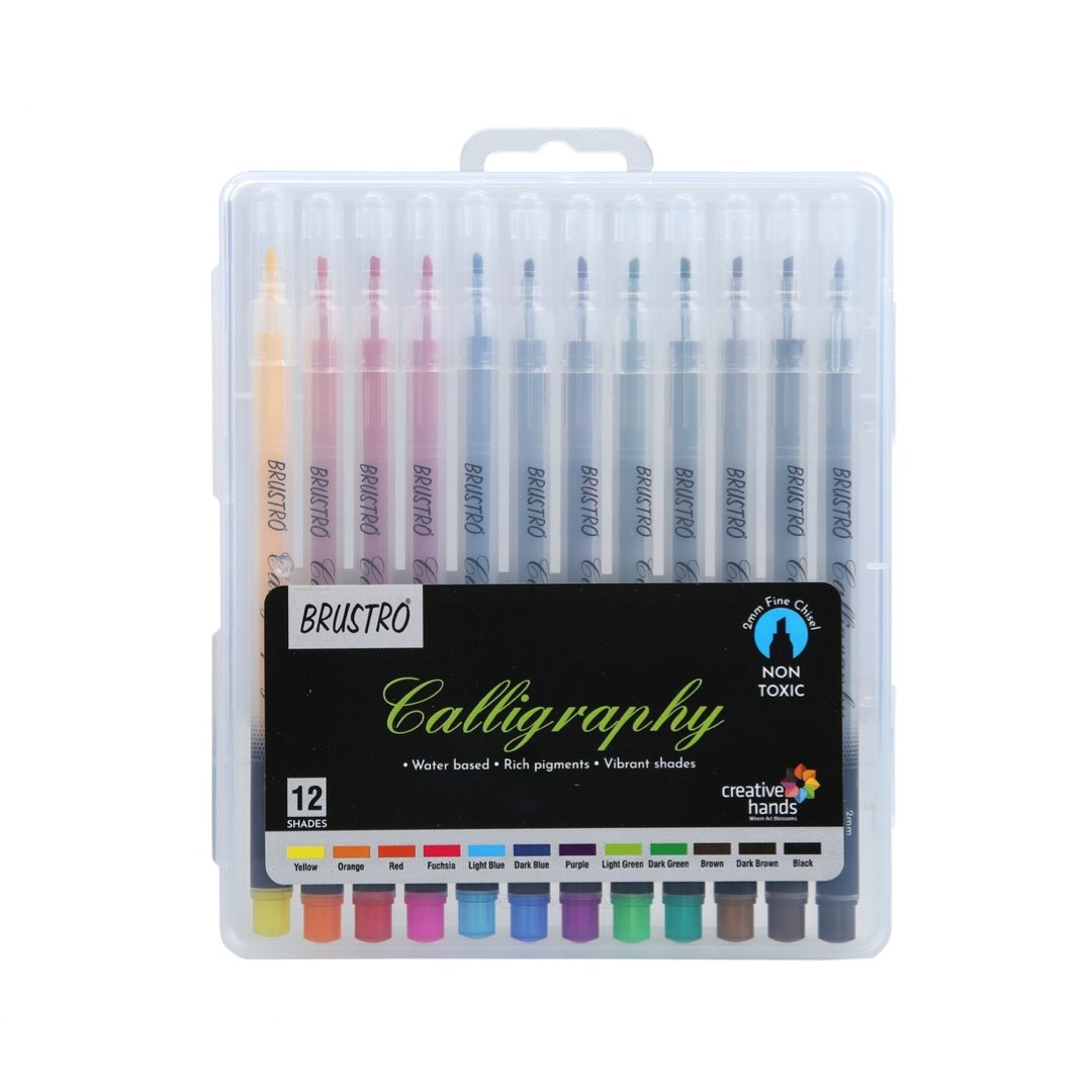 Brustro Calligraphy Pen Set of 12 - SCOOBOO - BRCALPS12 - calligraphy pens