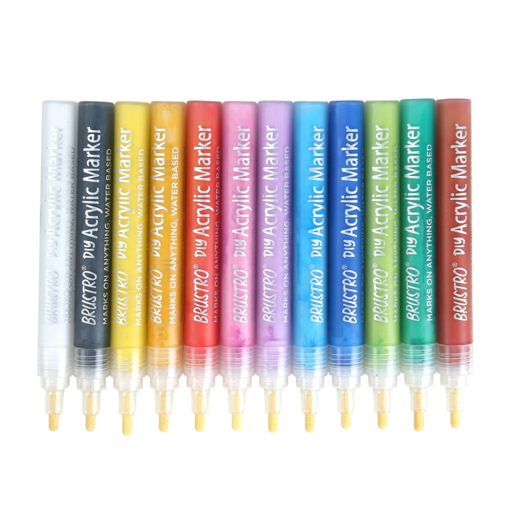 Brustro DIY Acrylic Marker (set of 24) - SCOOBOO - BRAM24BS - Acrylic Colors
