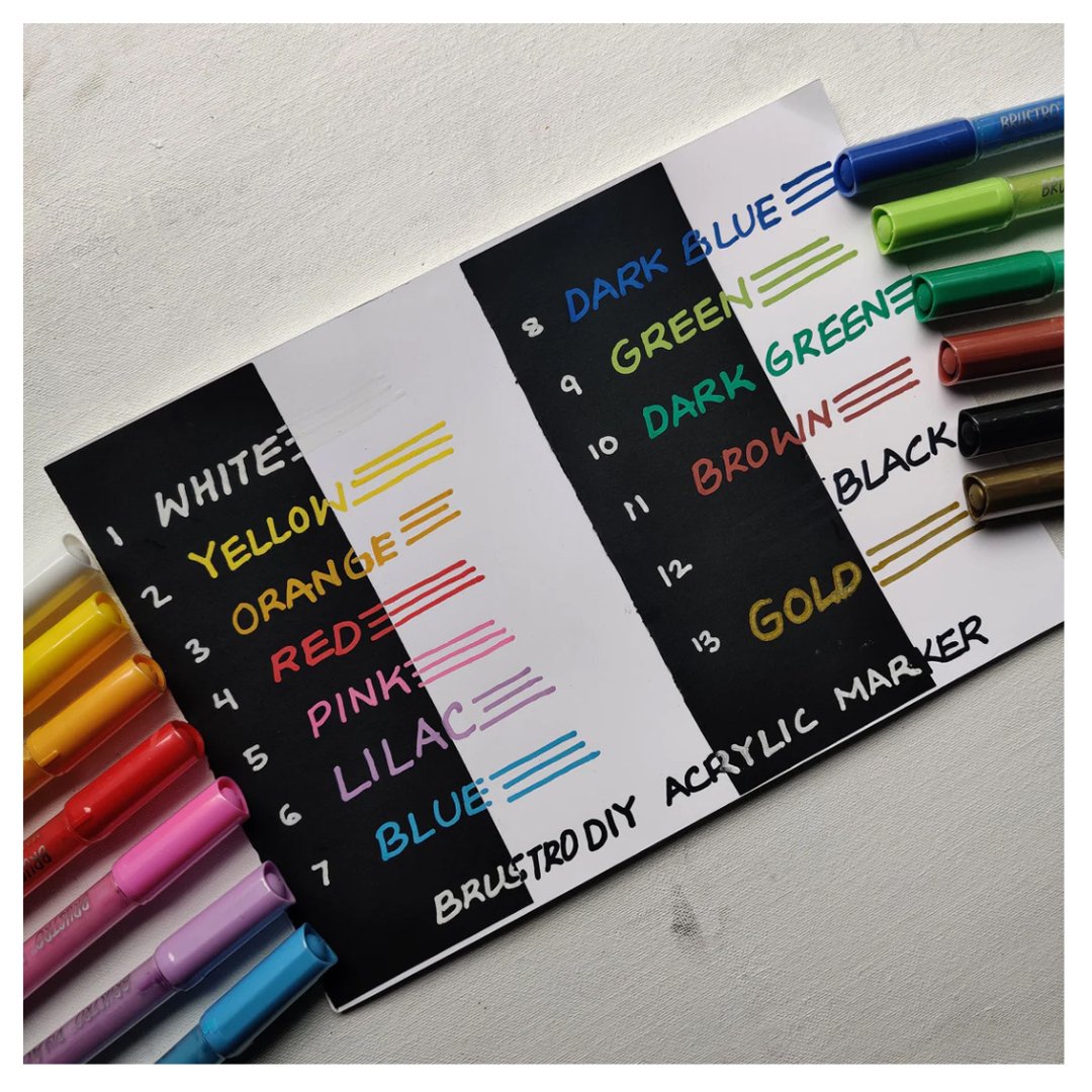 Brustro DIY Acrylic Marker (set of 24) - SCOOBOO - BRAM24BS - Acrylic Colors