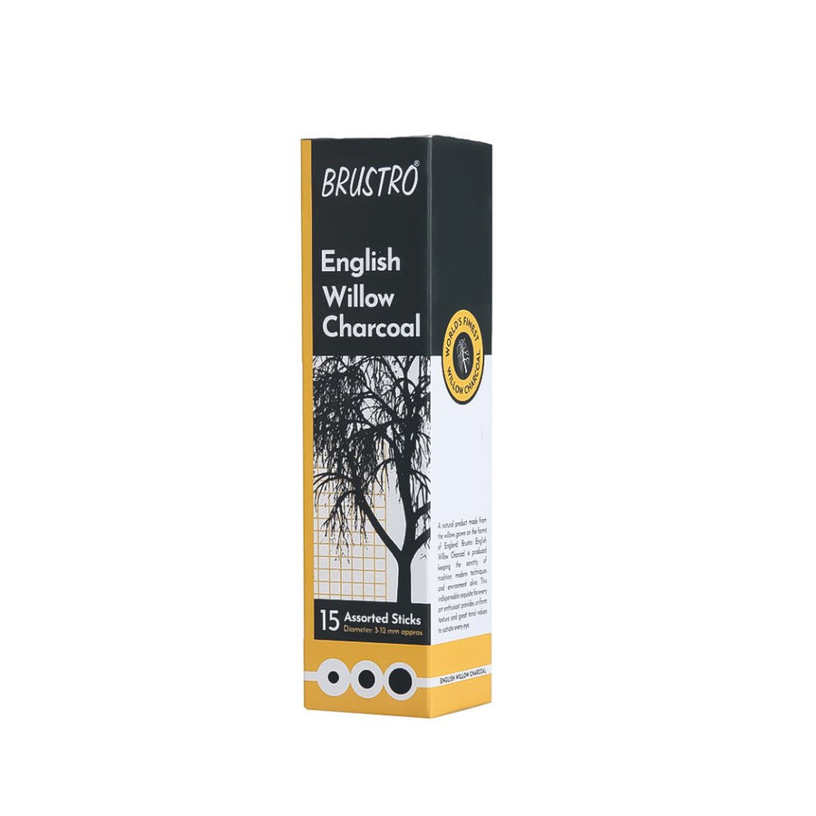 Brustro English Willow Charcoal Assorted (15 Sticks) - SCOOBOO - BREWLCAS - Charcoal Pencil
