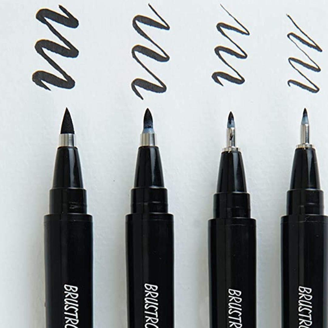 Brustro Fude Hard Tip Brush Pen (Set Of 4)