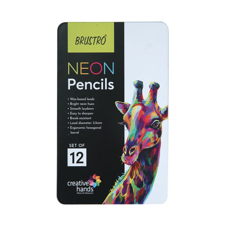 Brustro Neon Pencils-Set Of 12 - SCOOBOO - BRNPS12 - Coloured Pencils