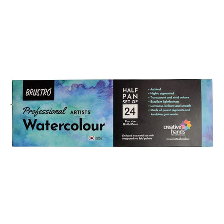 Brustro Professional Artists-Half Pan Set Of 24 - SCOOBOO - BRPWHP24 - Water Colors