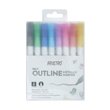 Brustro Self Outline Metallic Marker - SCOOBOO - BR9309S08 - Fineliner