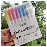 Brustro Self Outline Metallic Marker - SCOOBOO - BR9309S08 - Fineliner